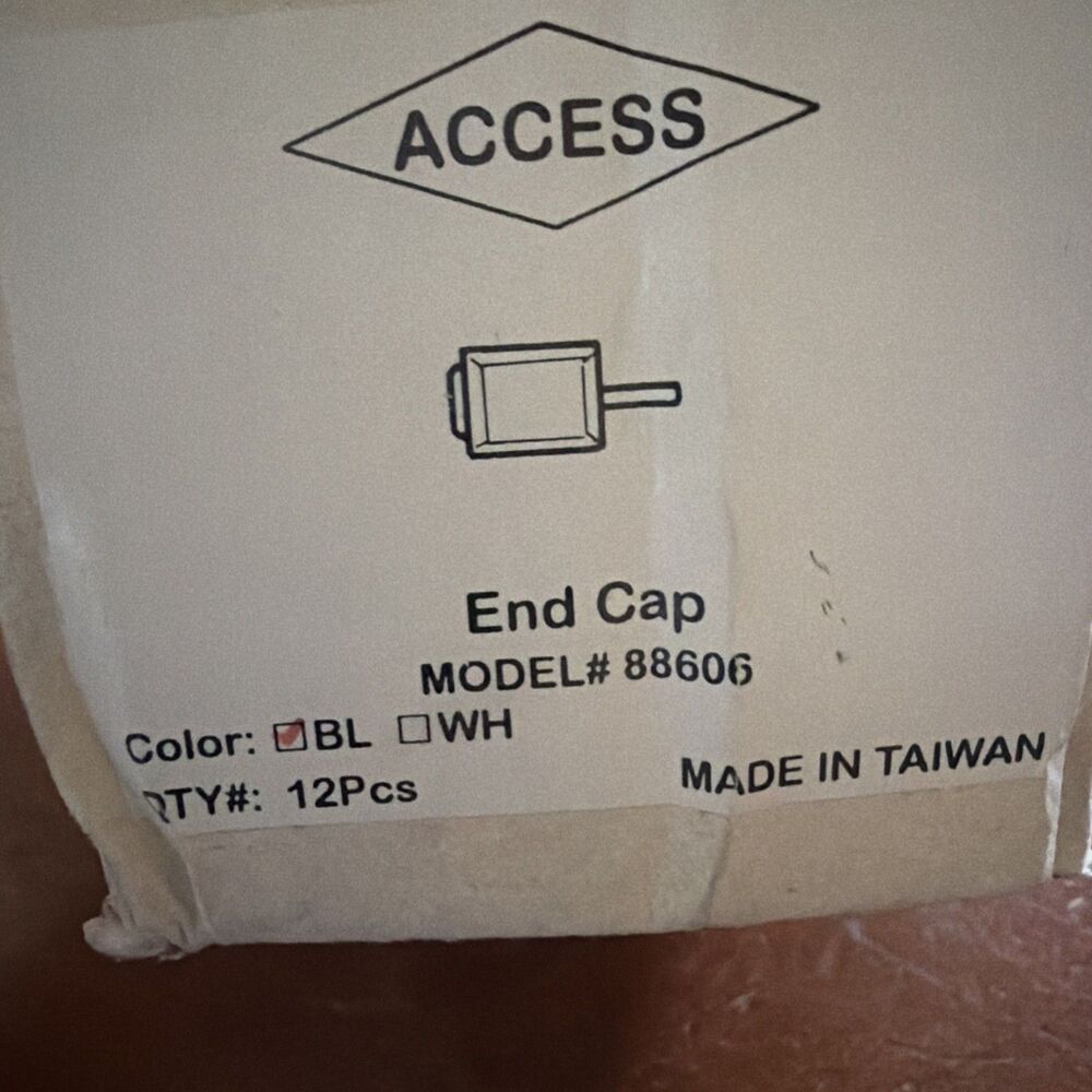 Lot of 12 Access Lighting 88606 End Cap Black Rail Track System NEW